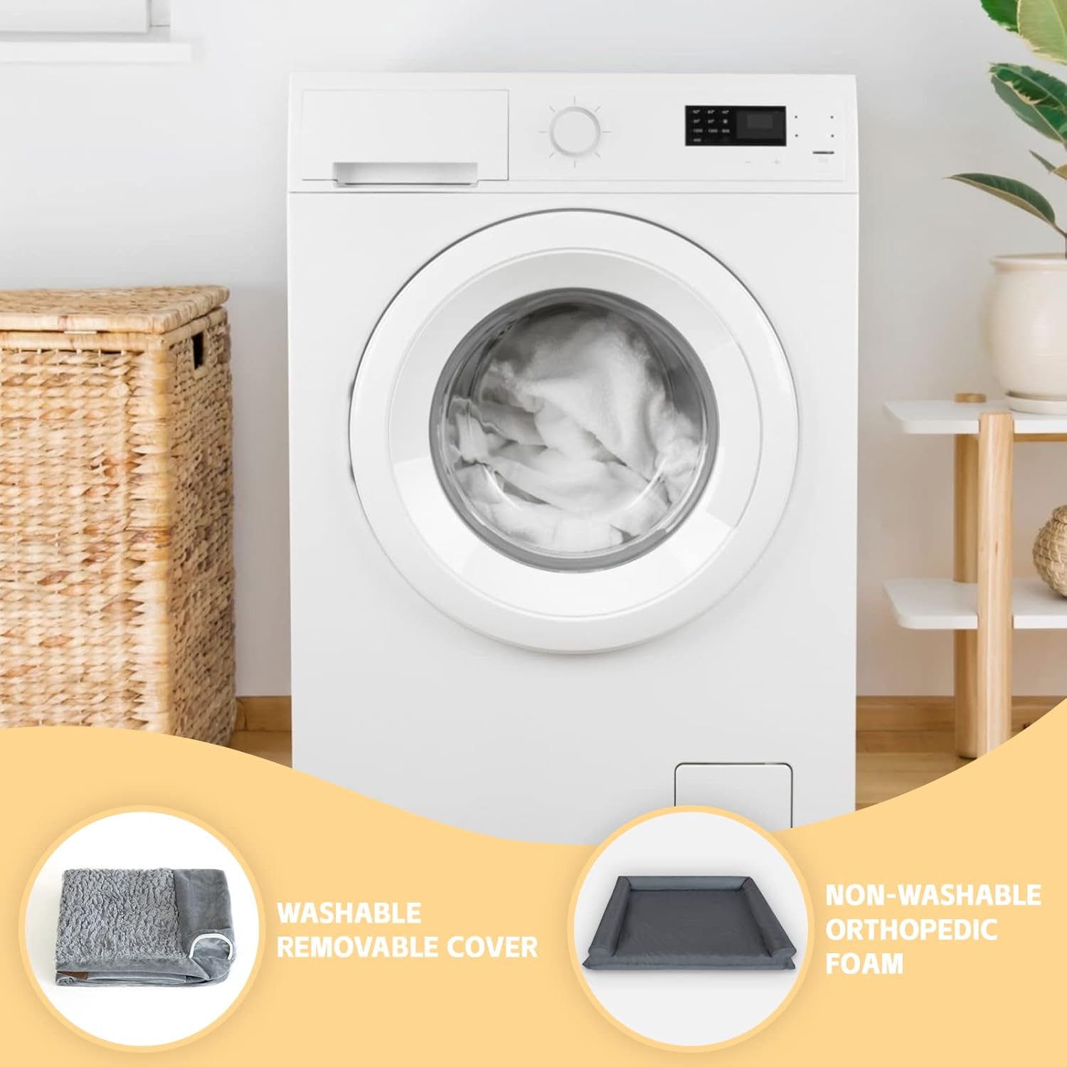 Cama grande para perros, camas para perros grandes, cama grande lavable con