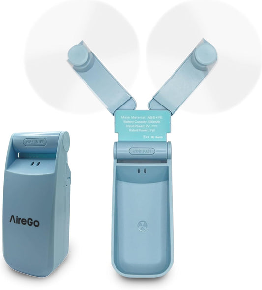 Mini ventilador de mano portátil, plegable, batería recargable de EE. UU., dos...