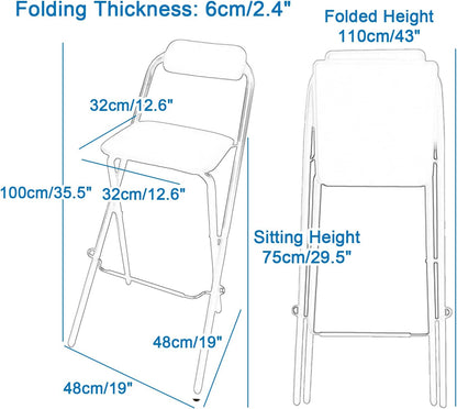 Taburete plegable para el hogar, silla de bar de 2729 pulgadas, taburete alto