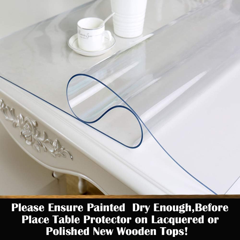 Protector transparente y rectangular de 1.5 mm de grosor para mesa de comedor,...