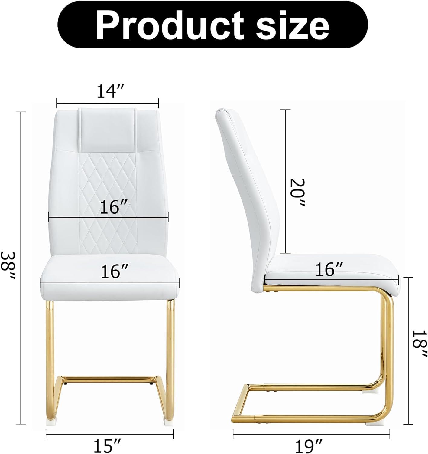 Sillas de comedor modernas acolchadas de piel sintética con patas de metal