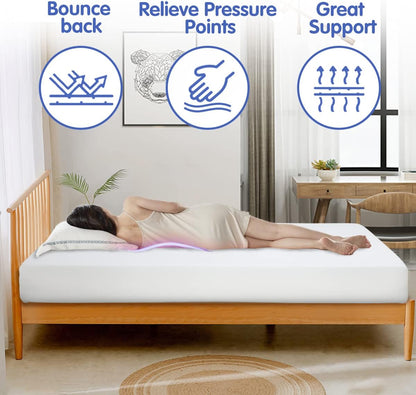 Colchón individual de espuma viscoelástica de gel de 8 pulgadas para un sueño