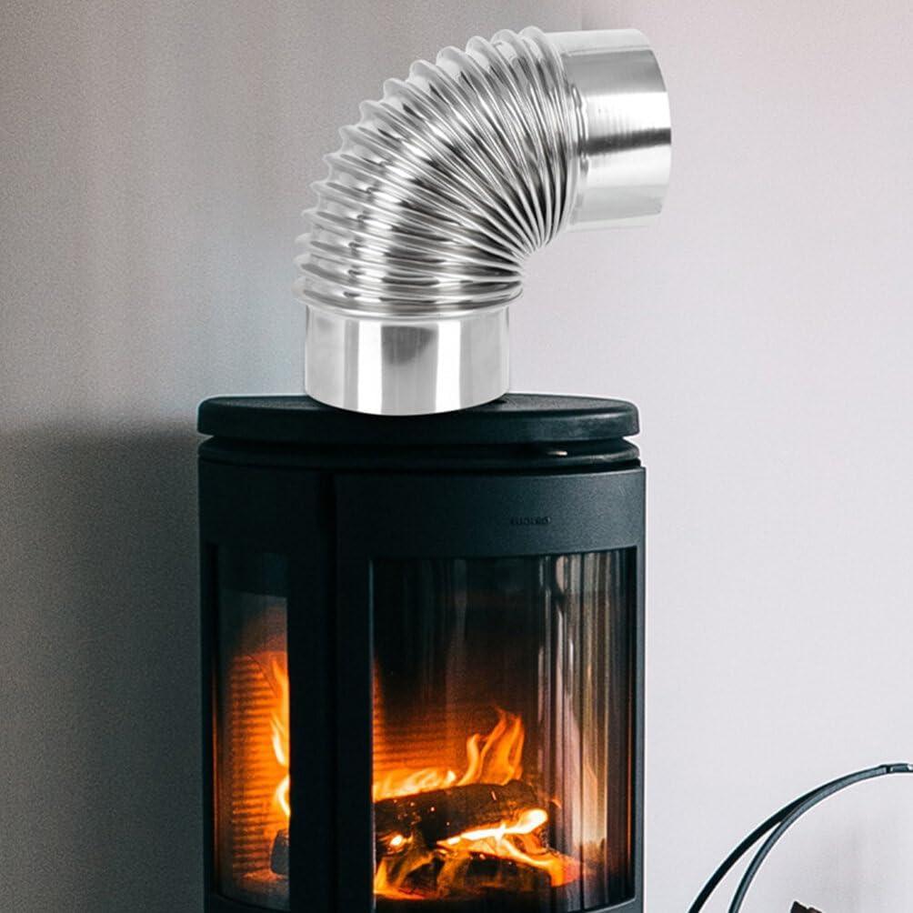 Juego de 4 estufas de escape de chimenea flexible de tubo de escape de 90