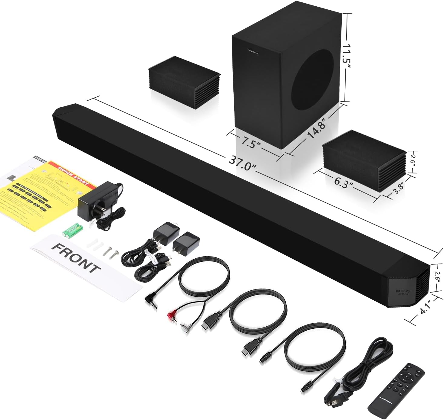 5.1.2 Barra de sonido Dolby Atmos prémium con subwoofer inalámbrico, Bluetooth...