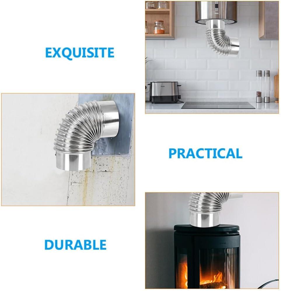 Juego de 4 estufas de escape de chimenea flexible de tubo de escape de 90