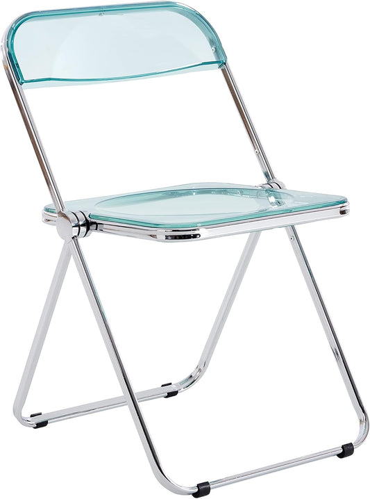 Goujxcy Silla plegable transparente moderna, sillas plegables, asiento de...