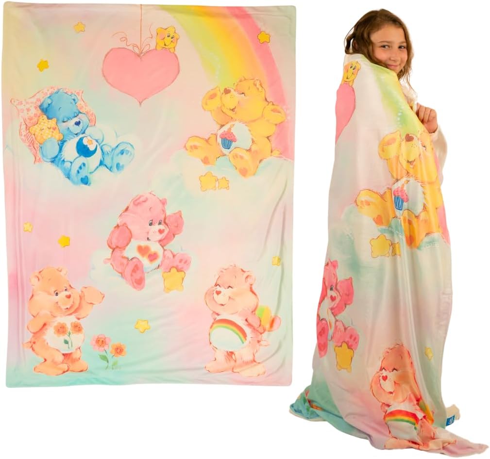 Franco Collectibles Care Bears - Manta de felpa súper suave, 46 x 60 pulgadas...