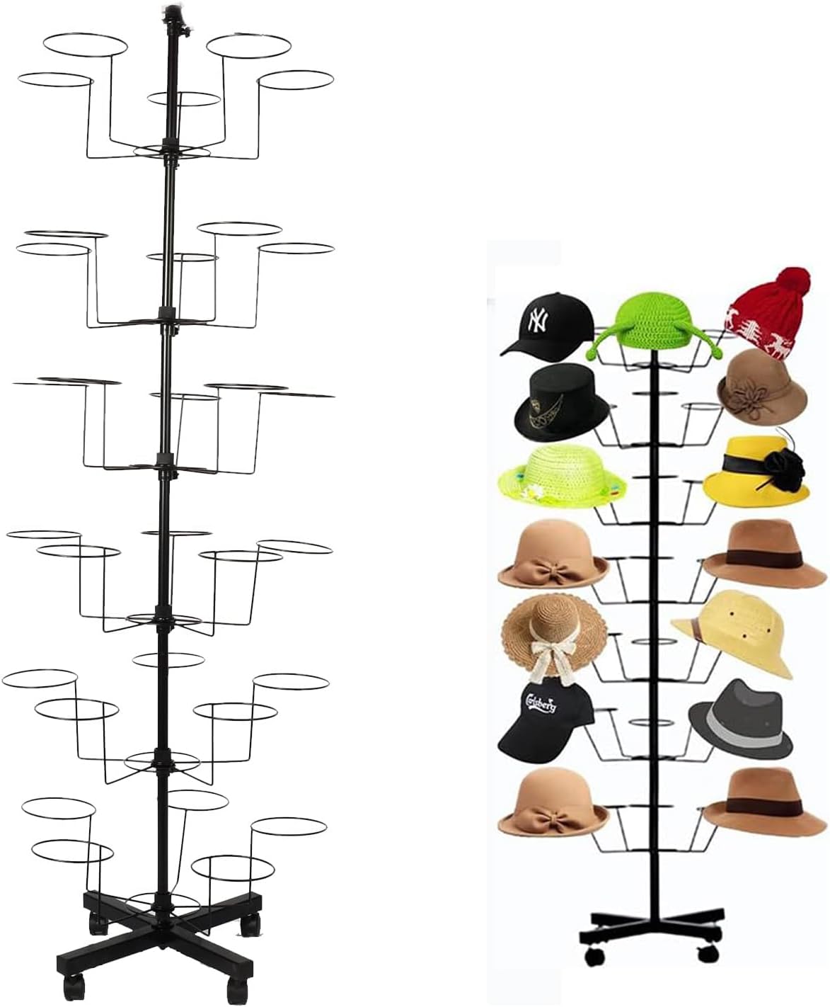 Soporte para sombreros, 6 niveles, moderno, grande, independiente para...