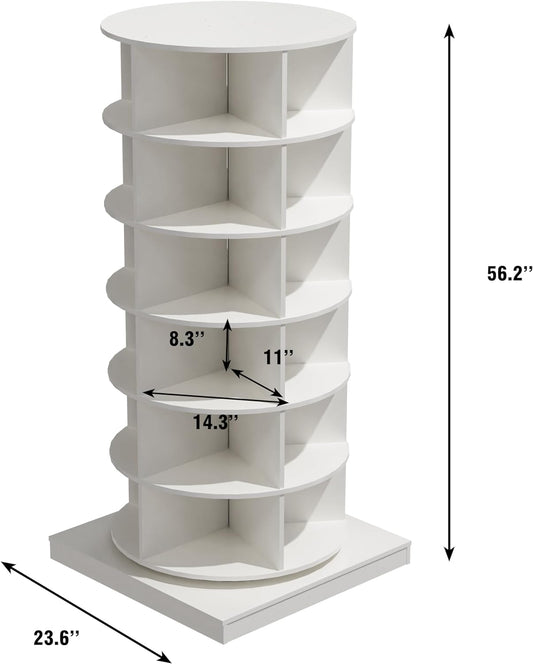 HomVent Zapatero giratorio, torre giratoria de madera de 6 niveles, organizador...