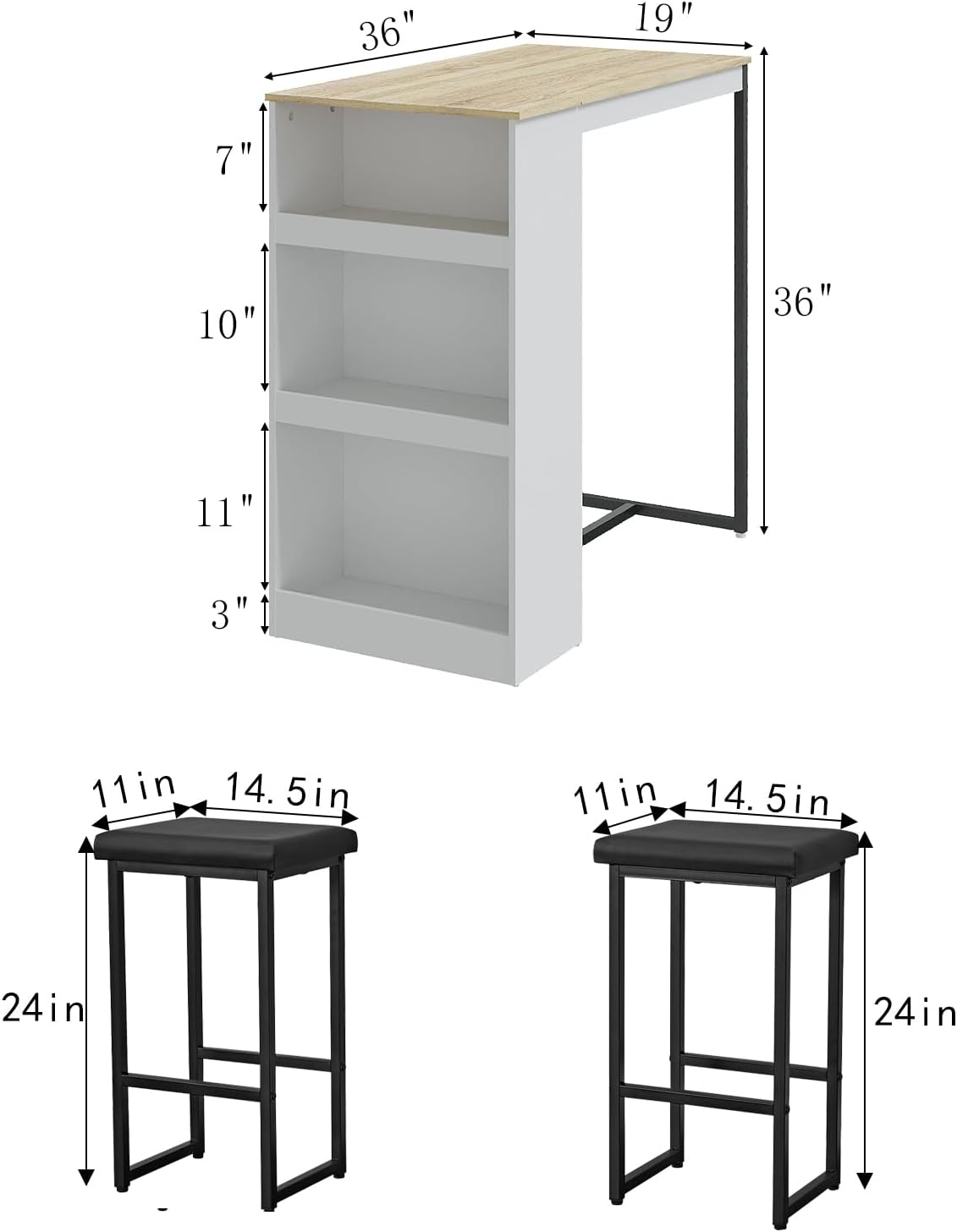 Juego de mesa de comedor Mesa de bar de cocina con almacenamiento, mesa de