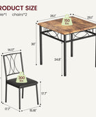 IDEALHOUSE Juego de mesa de comedor para 2, mesa de cocina y sillas para 2,