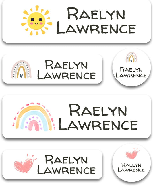 Etiquetas de nombre personalizadas para niños para guardería (180 unidades),...