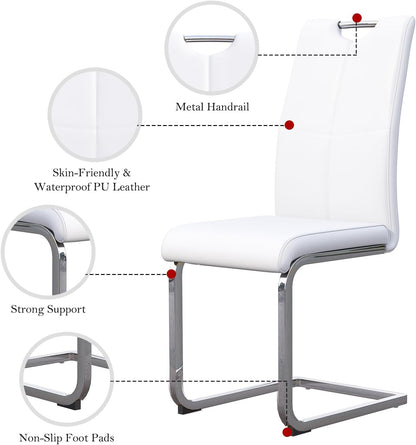 Juego de 4 sillas de comedor, modernas sillas de comedor de piel sintética,