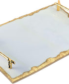 LAGOM HOUSE Bandeja de mármol, oro blanco, 11.8 x 7.9 x 1.6 pulgadas, bandeja...