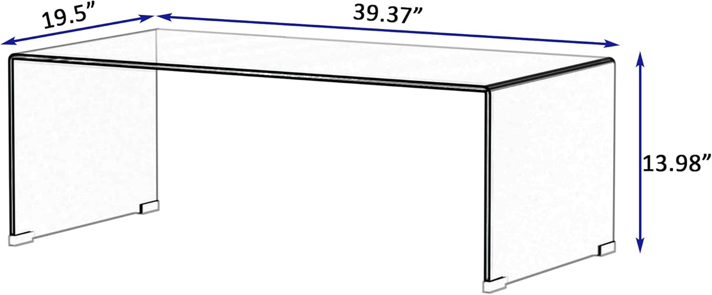 Mesa de centro de cristal, mesas de centro transparentes para sala de estar,