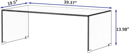 Mesa de centro de cristal, mesas de centro transparentes para sala de estar,