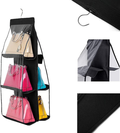 2 piezas de 6 bolsillos colgantes bolso organizador transparente colgante