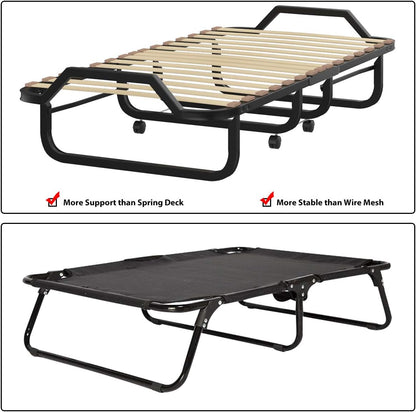 GORELAX Cama individual plegable, cama portátil tamaño cuna con colchón de