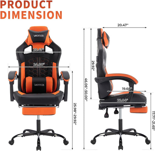 Silla de juegos con masaje, silla ergonómica para juegos de PC con...