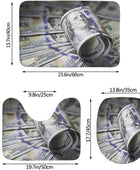 WONDERTIFY Roll Hundred Dollar Bill - Juego de alfombras de baño de 3 piezas,...