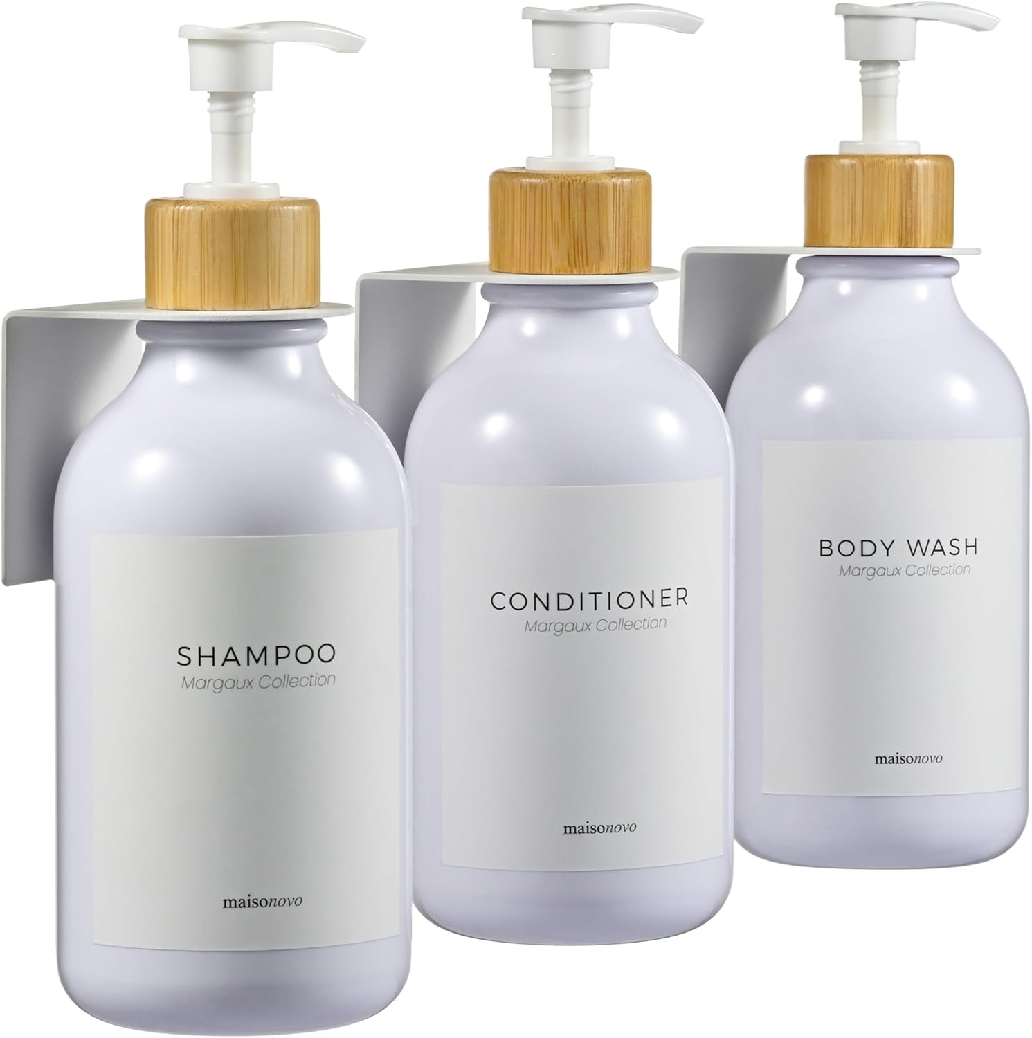 MaisoNovo Dispensador de champú y acondicionador, dispensador de jabón de ducha...