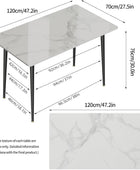 Mesa de comedor de piedra sinterizada mesa de cocina blanca de 47.2 x 27.5