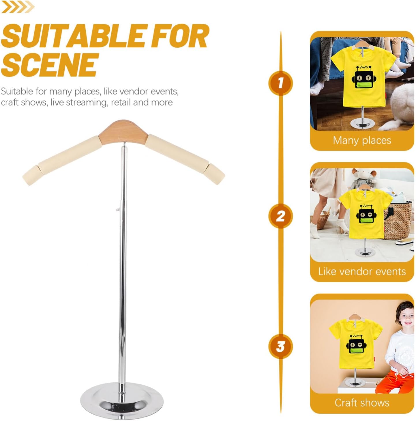 VILLCASE Soporte de exhibición ajustable de la suspensión de la ropa