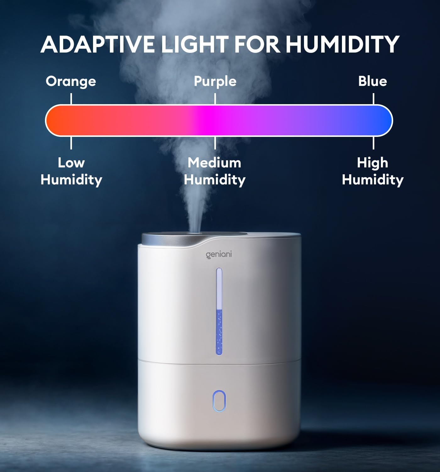 GENIANI Humidificador ultrasónico de niebla fría para dormitorio, habitaciones...