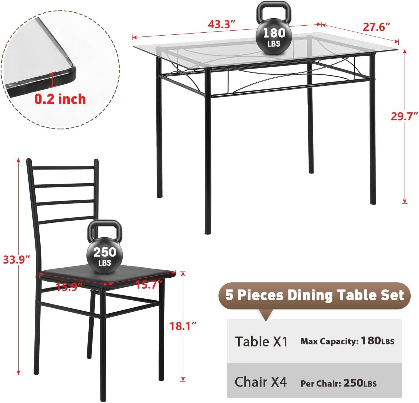 Juego de mesa y sillas de comedor de cocina, juego de mesa de comedor clásico