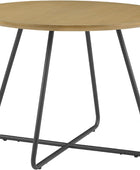 Walker Mesa de comedor redonda moderna de metal y madera, 40 pulgadas, fresno