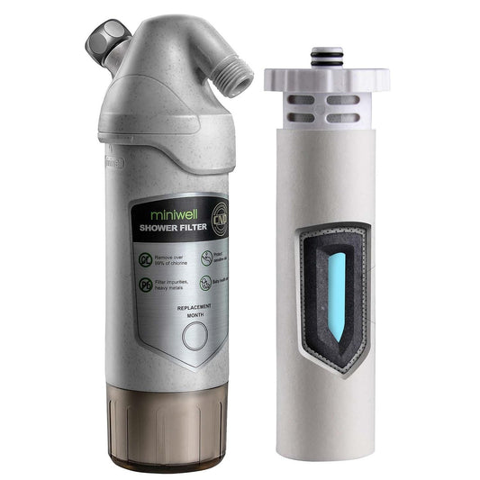 miniwell L720-Plus - Sistema de filtro de ducha para baño de agua dura y pozo,...