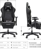 AutoFull Escritorio para oficina, videojuegos, con soporte lumbar ergonómico,...