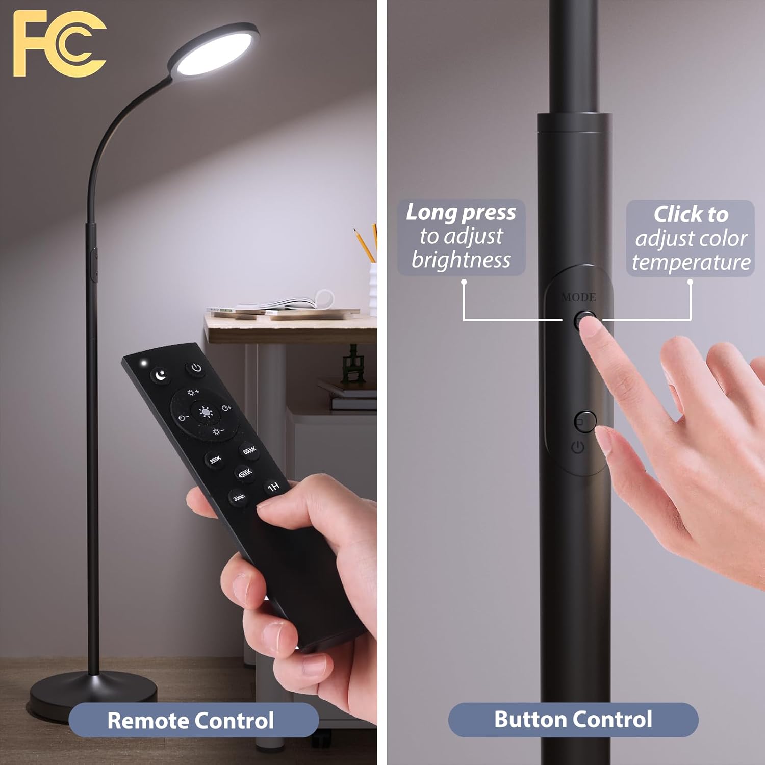 Lámpara De Pie, Luckystyle, LED Regulables Super Brillantes