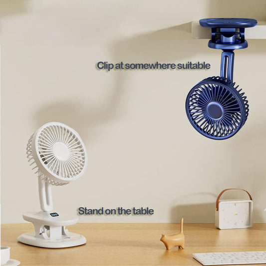 Ventiladores de mesa portátiles de 5 pulgadas con clip, cabezal oscilante de...