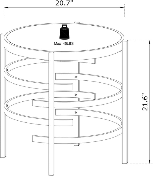 Mesa auxiliar de piedra sinterizada con patas de marco de metal, mesita de