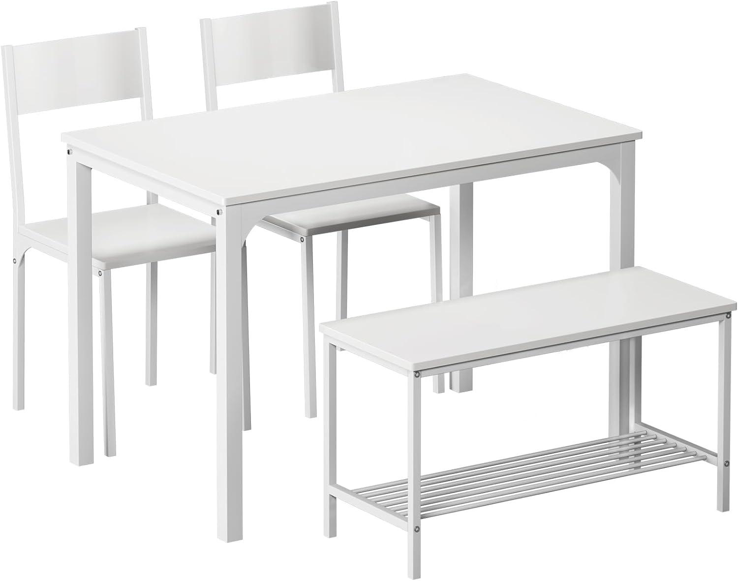 Juego de mesa de comedor para 4, juego de mesa de comedor de cocina con 2