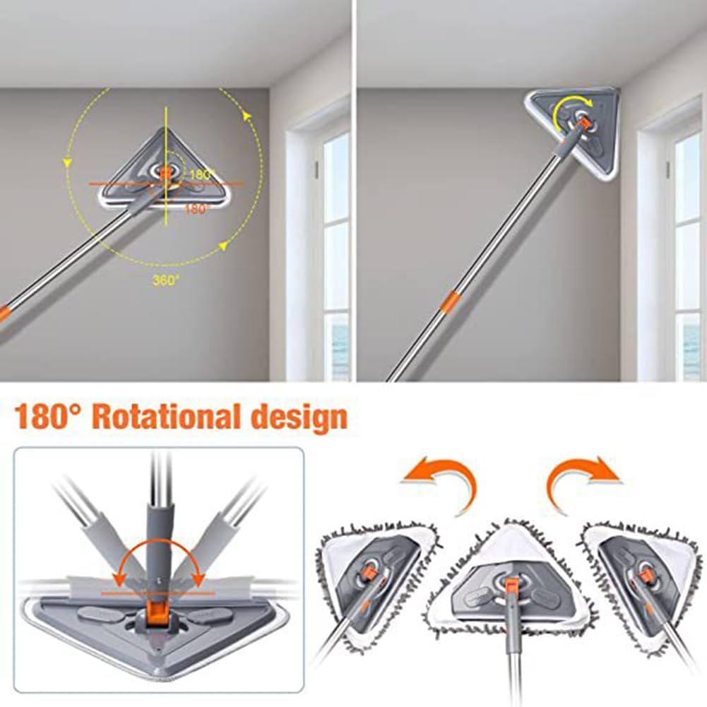 Trapeador de limpieza de pared, limpiador de ventanas con mango largo de