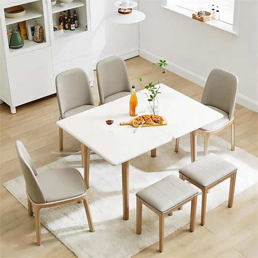 Mesa de comedor plegable de madera multifuncional de 47 pulgadas con patas de