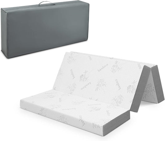 Colchón plegable, colchón plegable de 4 pulgadas con infusión de gel de triple