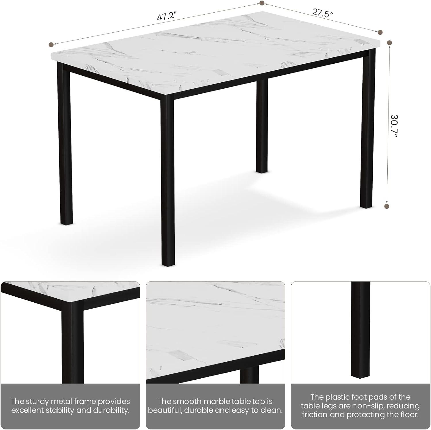 Juego de mesa de comedor para 4, mesa de cocina y sillas para 4, juego de mesa