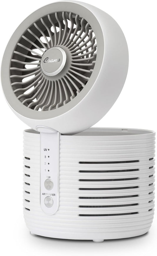 Crane Purificador de aire 2 en 1 y ventilador de escritorio, ventilador y...