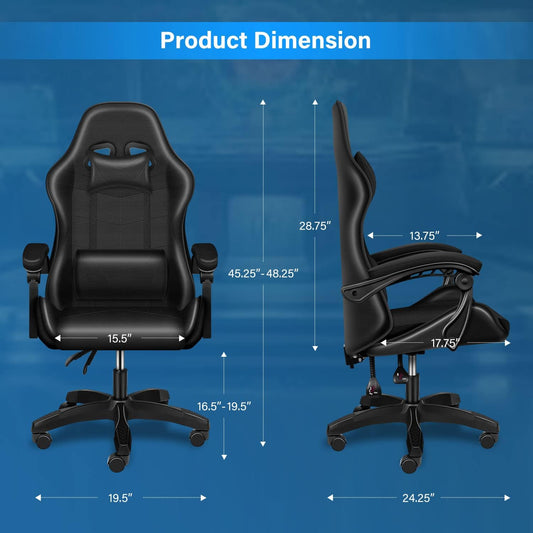 YSSOA Silla de videojuegos giratoria y ergonómica con respaldo y asiento de...