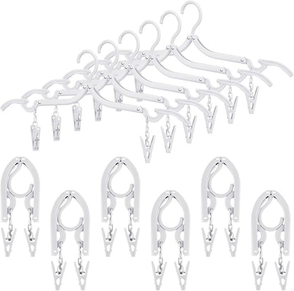 Perchas plegables de viaje plegables con clips, perchas plegables para ropa,