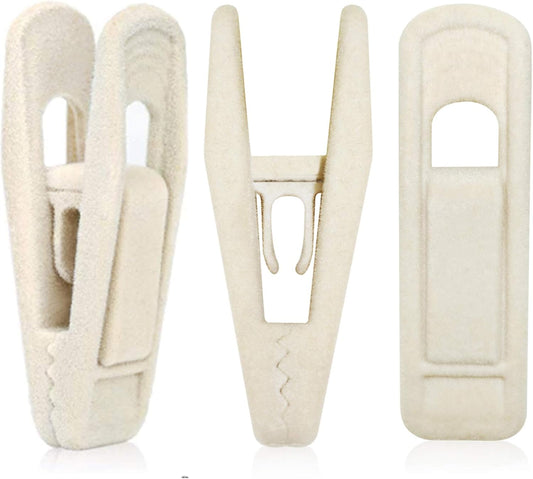 Clips de terciopelo beige (paquete de 60), clip de terciopelo antideslizante...