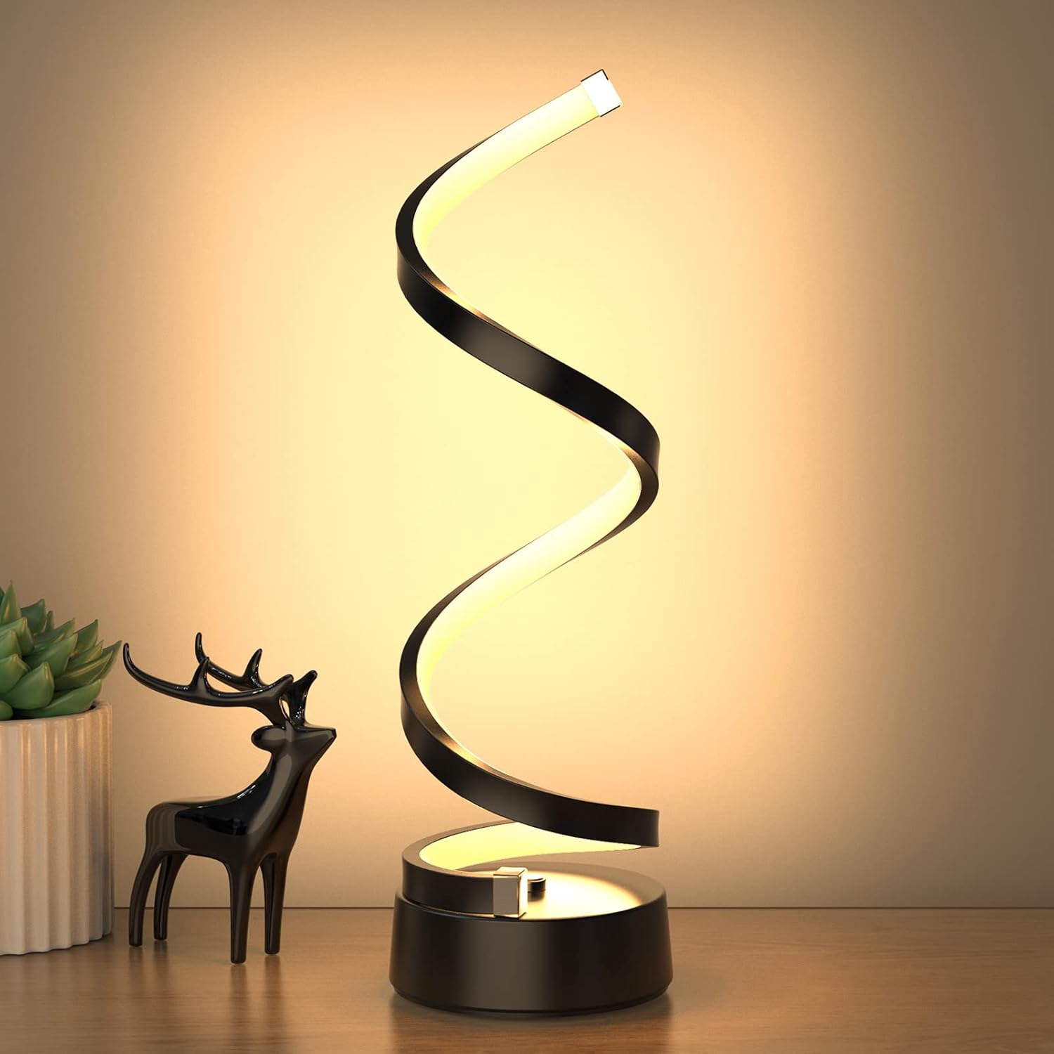 Lámpara LED Circular Y En Espiral Para Mesa O Escritorio, Diseño Minimalista Creativo Y Contemporáneo