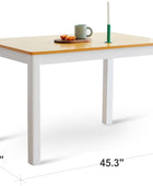 Livinia Cabin Mesa de comedor de madera de 45.3 pulgadas, pequeña, rectangular,