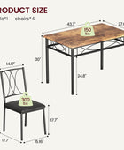 Juego de mesa de comedor para 4, mesa de cocina y sillas para 4, juego de mesa