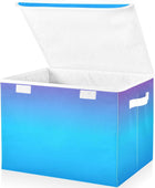 GAIGEO Pink Blue Gradient Fabric Bins, Large Capacity Stackable Storage, Closet...