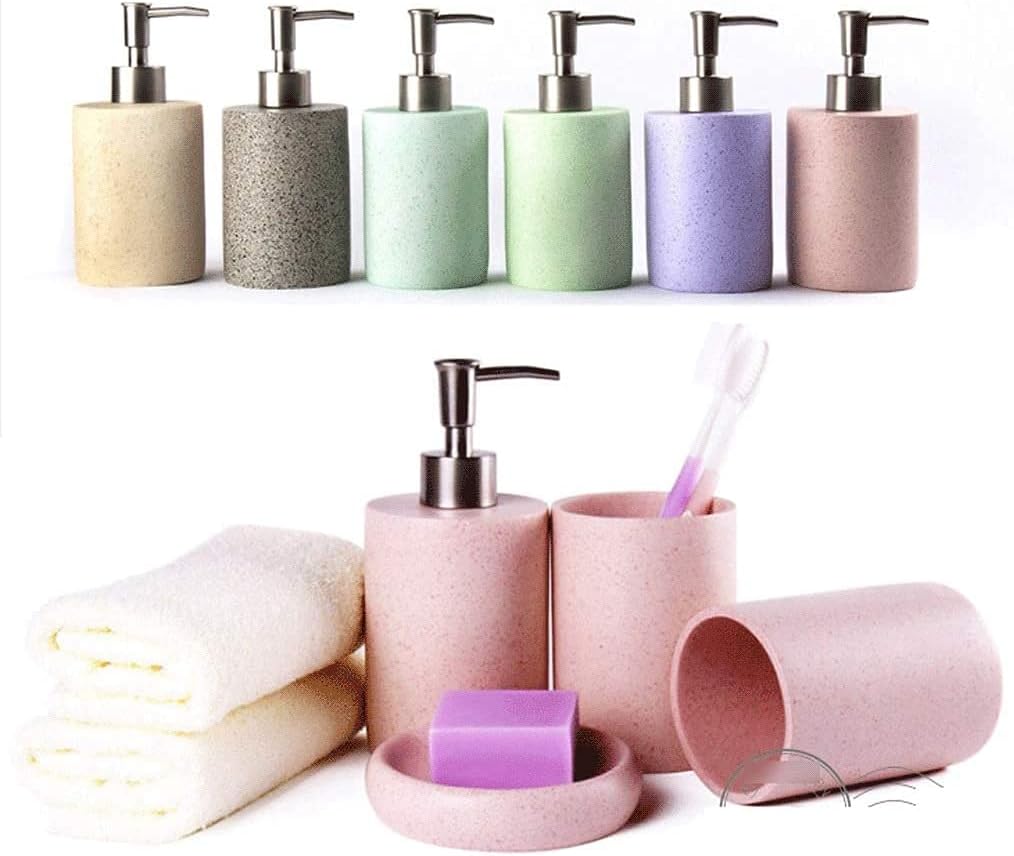 Dispensador de jabón de moda, juego de accesorios de baño de 4 piezas, juego de...