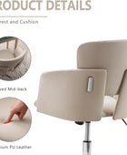 Silla de oficina en casa con ruedas, altura ajustable, de piel sintética,...
